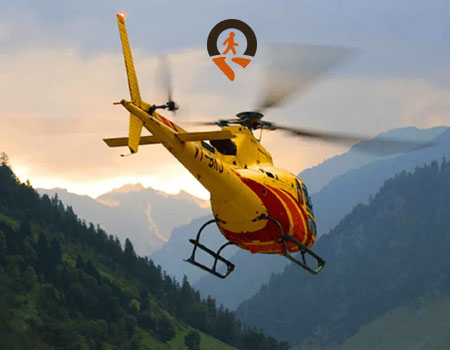 Amarnath Yatra package by helicopter 2027, helicopter at Neelgrath helipad near Baltal